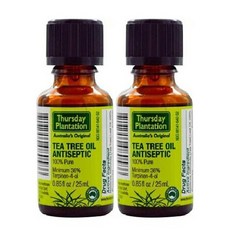 Thursday Plantation Tea Tree Oil 써스데이플랜테이션 100% 퓨어 티트리 오일 안티셉틱 25ml 2팩, 1박스