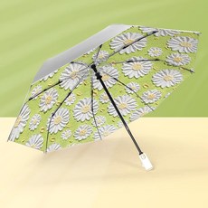  그린 데이지 3단 수동 자동 양산 자외선 차단 우산 UV SPF 50 접이식 초미니 휴대용 경량 고급우산 