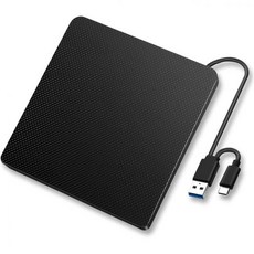 YMY 휴대용 외장 CD DVD 버너 2in1 USB3.0 Type C 디스크 드라이브 플레이어 리더 라이터 노트북 데스크톱 MacBook Win11 10 8 7 XP Linu, 2 IN 1 - 포터블cdp