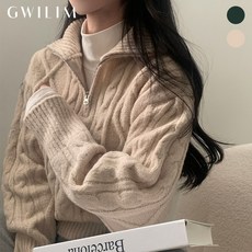 (귈림) 케이블 하프 지퍼 니트 스웨터(GBWKN062P)