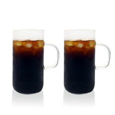 Bestra 홈카페 내열유리 머그컵 700ml, 투명, 2개 투명, 2개