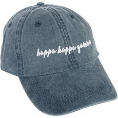 Kappa Kappa Gamma (N) 여학생 야구 모자 모자 필기체 이름 글꼴 kkg (Midnight Blue)
