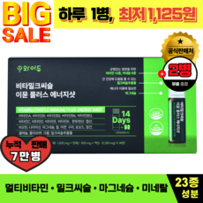 [역대급 할인이벤트] 간건강 이뮨 피로회복 면역/ 23종성분 32가지기능성/ 밀크씨슬 멀티비타민 마그네슘 아연 비오틴 와이듀-비타밀크씨슬 이뮨 플러스 에너지샷, 1박스, 14회분