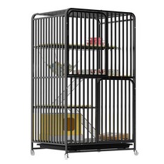 캣빌라 고양이 철제 초대형 층 철장 애완동물 애견 격리 빌라, 71x55x127-블랙 3층 기본 패키지