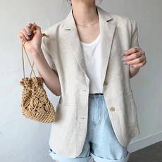 린넨반팔자켓