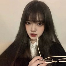 COSYEVNO 가발 여장발 내추럴 올인원 JK 긴 생머리 페이스 보정, 짙은 갈색, 1개