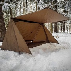 3 시즌 더블 사람 캠핑 텐트 초경량 예비 셸터 베이커 텐트 Bushcraft Survivalists 사냥 준비 | 텐트 | -, 아미 그린