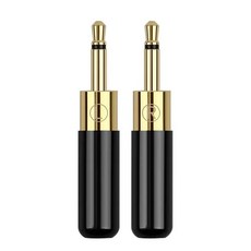 2.5mm 잭 HD700 HE400i HE1000 헤드폰 플러그 커넥터 모노 수 3/32 "금도금 솔더 3.5mm 와이어 홀 오디오 어댑터, 2 Pairs_2, Black_1