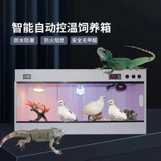 도마뱀 사육장 크레 가성비 케이지 집 포맥스 레오파드게코 파충류 크레스티드게코, 화이트 스마트 온도 조절기 50*30*30 2 램프, 1개