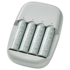 이케아 스텡콜+라다 배터리충전기+충전지4개 1900mAh, 1세트