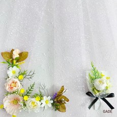 가더GADE 납골당리스 코너형과 미니꽃다발 세트 봉안당꾸미기 조화꽃장식 부착식 틀장식 5AE No 4 PC