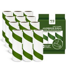 아임 돌돌이 테이프클리너 리필 90회x12개 사선 먼지제거 테이프 롤크리너 찍찍이, 200g, 12개