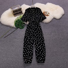 오프숄더점프슈트