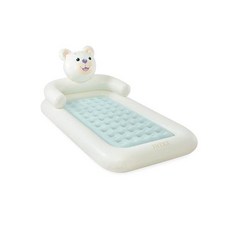 INTEX 66814EP Bear Kidz 공기 주입식 여행용 침대 세트 핸드 펌프 및 휴대용 가방 포함 탈착식 매트리스 빠른 팽창 실내 사용 711cm x 1321cm x
