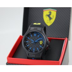 NEW 진품 Scuderia Ferrari 스쿠데리아 페라리 PIT CREW BLUE 블랙실리콘 MEN'S 0830645 시계