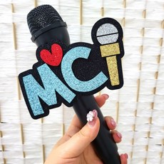 MC 사회자 마이크 네임택_방송 소품, 블루