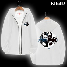 라이더가죽자켓 HollowKnight나이트 주변 후드티 청소년 유행 개성 후드 지퍼 반사광선 재킷
