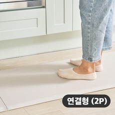 나르샤매트 TPU 주방매트 연결형 2P 구성, 연결형(2P 구성), 브라운패브릭