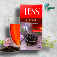 Tess Чай черный Time с лимоном и чабрецом, 25 пакетиков