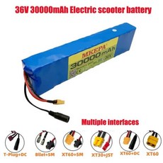 18650 충전식 리튬 배터리 팩 500W 전원 개조 자전거 전기 스쿠터 차량 BMS 포함 10S3P 36V 30Ah, 06 XT60 DC and charger