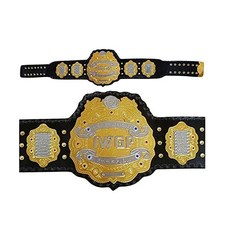 Wrestling Belts IWGP 챔피언 벨트 성인용 사이즈 메탈 플레이트 블랙 L