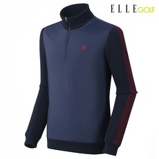 [엘르골프] 남성 앞판 우븐 패치 목크넥 스웨터_6G73402