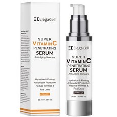 Elegacell 70세 이상 여성을 위한 슈퍼 C 세럼 - 고급 안티에이징 비타민 페이스 세럼 성숙한 피부를 침투 올인원 포뮬러 1.69 플로즈, 1.69 Ounce (Pack of 1), 1개