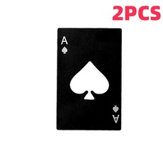 스테스강 스페이드 병따개 맥주 포커 기어 도구 가제트 모형 키트, 4.Black-2PCS, 1개
