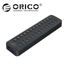 오리코 CT2U3-13AB USB허브 블랙 (13포트 USB 3.0 유전원), 1개