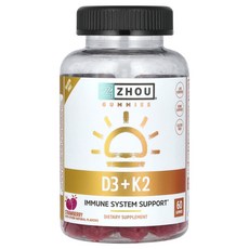 Zhou Nutrition D3 + K2 구미젤리 딸기, 1개