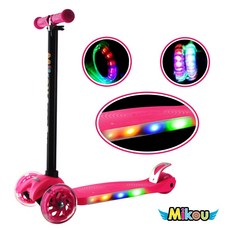 블루초이스 씽씽 LED 발판 킥보드, 핑크