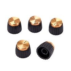 FWT 5 pcs 기타 앰프 앰프 노브 캡 톤 볼륨 컨트롤 버튼 블랙 u0026 골드