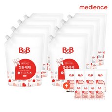 비앤비 아기 유아 섬유세제 1500ml 리필형 6개입+800ml 유연제 4입 50ml 유연제 4입 증정