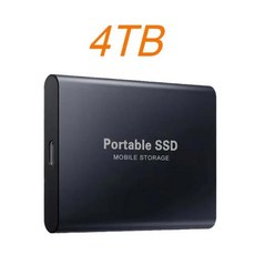 휴대용 외장 SSD 하드디스크 외장하드 1TB 하드 드라이브 2TB 고속 솔리드 디스크 USB 3.1/C 타입 대용량 저장 장치 노트북/휴대폰용, 없음, 3) Black 4TB