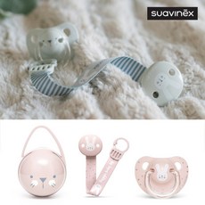 [스와비넥스] 휘게 침독예방 쪽쪽이 3종세트(쪽쪽이+클립+케이스), 단계:2단계 / 색상:위스커 핑크