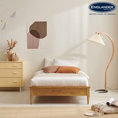 잉글랜더 로빈 100% 고무나무 원목 침대(Sweet Slumber 스탠다드 매트-SS), 프레임SS(내츄럴), 매트SS(BG)