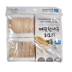 더웰회오리 면봉 400개입 고급회오리면봉세트 양면나, 4개
