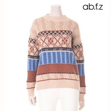 ab.f.z 빈티지 패턴 배색 니트