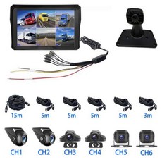 어라운드뷰 101 인치 6 채널 차량 블랙 박스 AHD DVR 시스템 터치 스크린 트럭밴 전면후면측면보기 카메라 모니터 세트 용 역방향 주차 모니터링