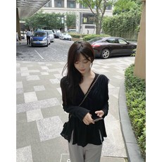 토이뉴스 방울토마토 여성 감각 보이핏 볼륨 허리보정 슬림 레이스 라인 패치워크 프렌치시크