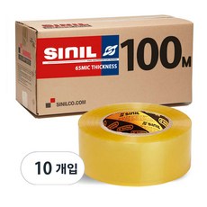 SINILTAPE 투명 박스테이프 100M 10개 세트