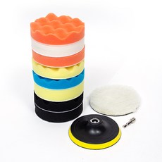 지오비즈 전동드릴용 광택 스펀지 패드 125mm 11종 세트, 혼합색상, 1세트