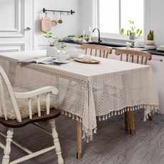  블랑쉬하우스 뉴트럴 레이스 술 러너 커튼 테이블 러너가리개, 뉴트럴 레이스 술 러너 레이스 커튼 테이블 러너/가리개 