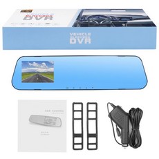 룸미러 후방 카메라 사이드 자동차 DVR HD 1080P 단일 기록 4 "디지털 비디오 미러 레코더 120 광각 대시 캠 등록, Black, None