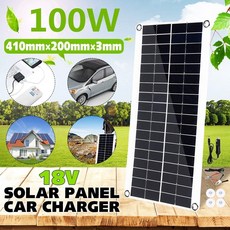 [해외]100W 휴대용 태양 전지 패널 더블 USB 전원 은행 보드 외부 배터리 충전 자동차 충전기 태양 전지 보드 410X200mm, 협력사