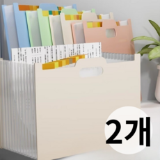 블리슈 A4 서류 정리 인덱스 아코디언파일 13칸, 2개, 핑크