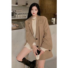 카키브라운 OVERSIZE 미니 봄옷 CHIC 인싸템 눈길을 끄는 정장 코트