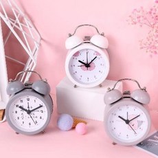 심플 시계 북유럽풍 시계 알람 어린이 학생용 야광침실 대음량 큐티, 01 연극 학원 3인치 원형 쌍방울 블랙 알