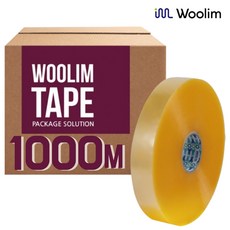 우림 기계용 박스테이프 OPP테이프 중포장 1000M, 황색, 5개