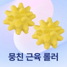 근막 풀림 하드 롤러 마사지볼, 2개, 옐로